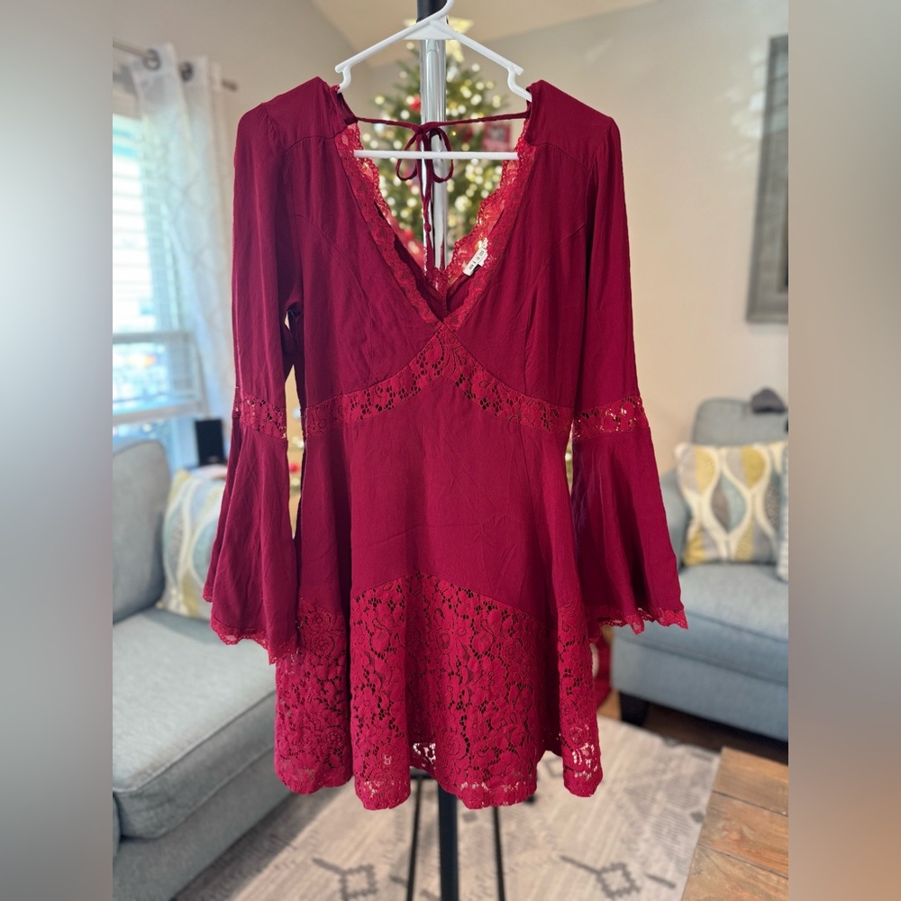 Red Lace Mini Dress